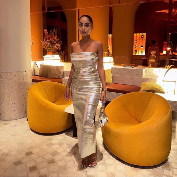 Zara FITTED METALLIC DRESS - Picture 7 of 8